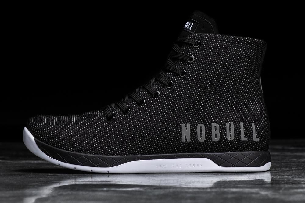 Baskets Montantes NOBULL Femme Noir Blanche - Chaussures NOBULL High-Top Superfabric,France (9534-KU